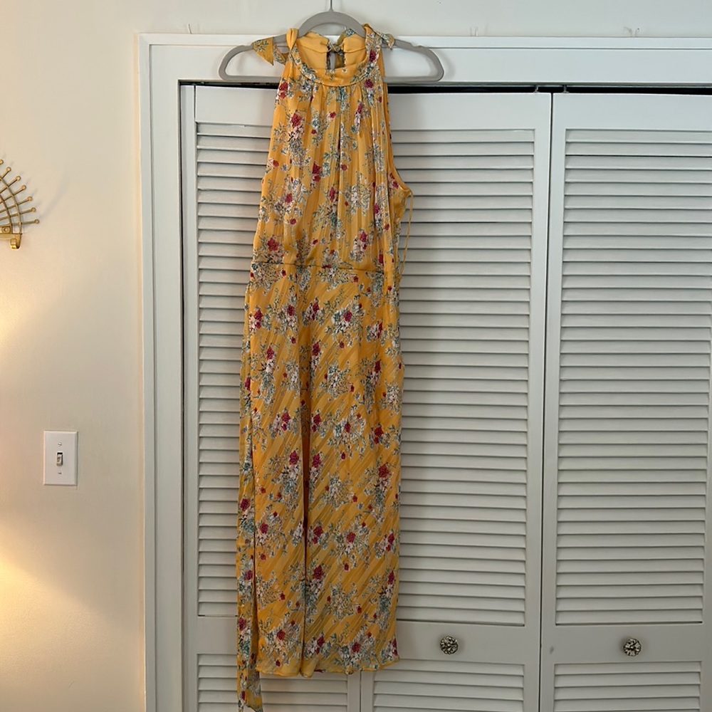 Apron neck midi dress
